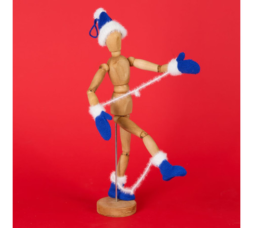 Подвеска на елку «Вьюжка», носочки, синяя