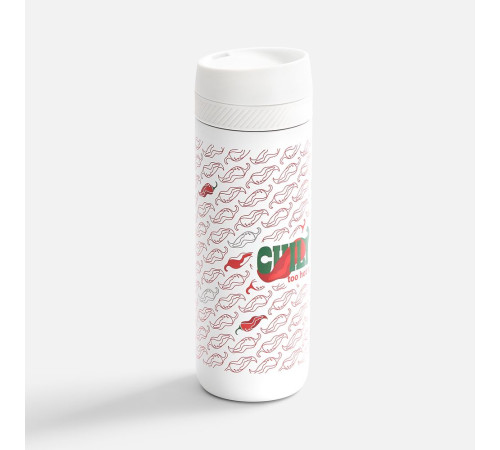 Термостакан X1 с цветной кнопкой, белый с желтым