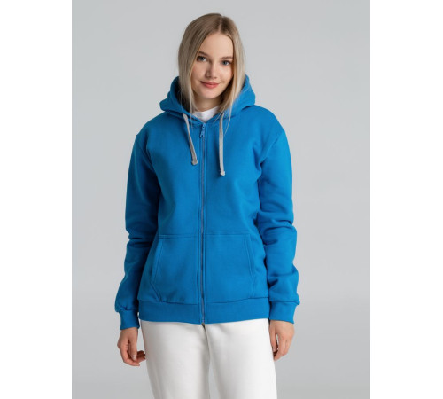 Толстовка с капюшоном на молнии Unit Siverga Heavy, бирюзовая