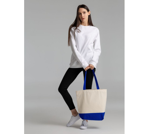 Сумка для покупок на молнии Shopaholic Zip, неокрашенная с синим