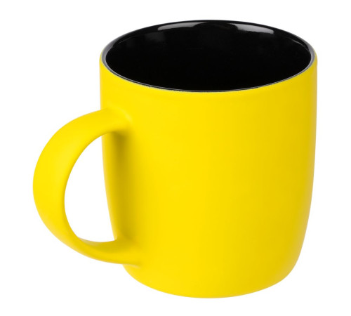 Кружка Surprise Touch Black с покрытием софт-тач, желтая