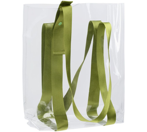 Шопер Clear Fest, прозрачный с зелеными ручками