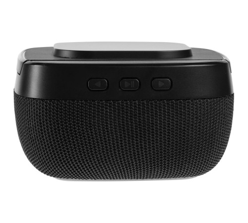 Колонка с беспроводной зарядкой Esca и подсветкой логотипа, черная