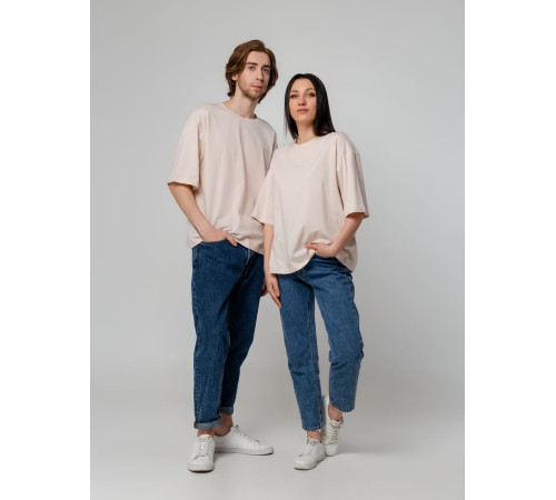 Футболка унисекс оверсайз Street Vibes, бежевая