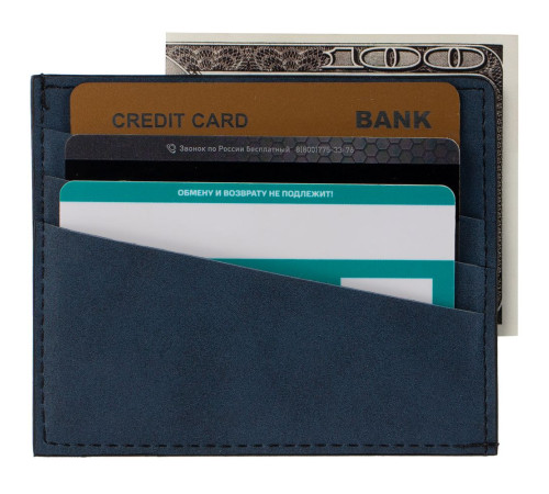 Чехол для карточек Nubuk, синий