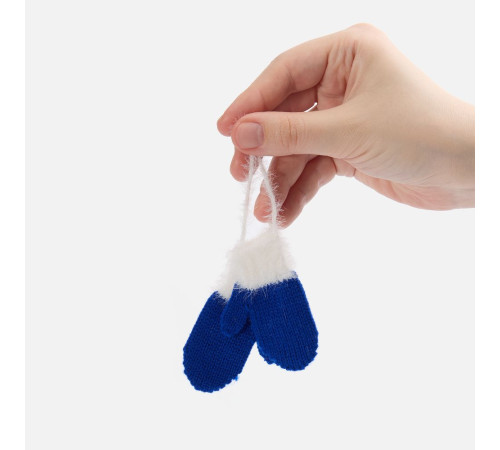 Подвеска на елку «Вьюжка», варежки, синяя