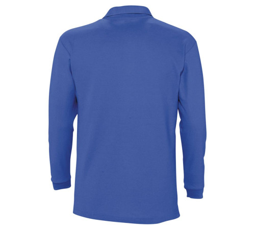 Рубашка поло мужская с длинным рукавом Winter II 210 ярко-синяя