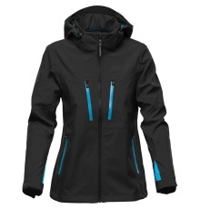 Куртка софтшелл женская Patrol, черная с синим