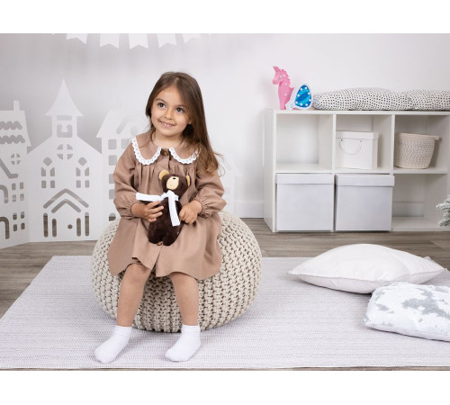 Мягкая игрушка Beastie Toys, мишка с белым шарфом