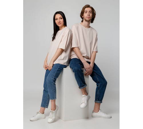 Футболка унисекс оверсайз Street Vibes, бежевая