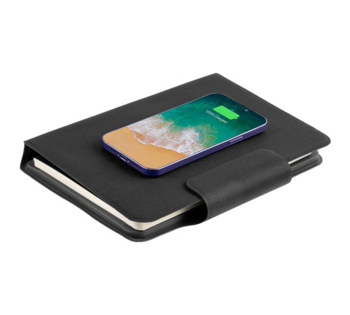 Органайзер с блокнотом и аккумулятором Oiro, черный