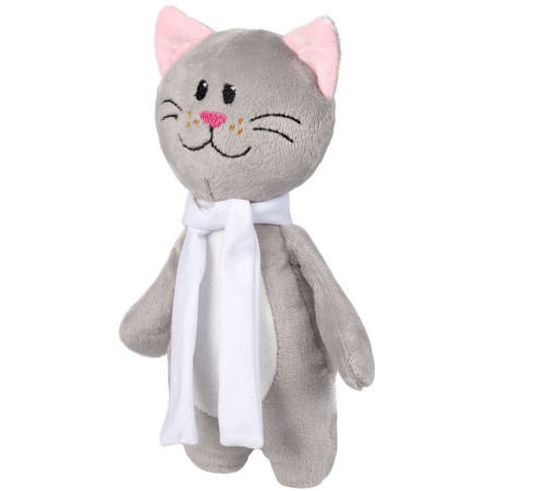 Мягкая игрушка Beastie Toys, котик с белым шарфом