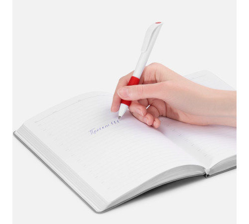 Ручка шариковая Grip, белая с красным