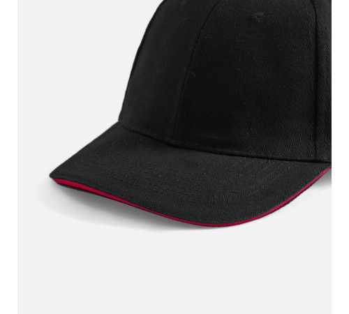 Бейсболка Buffalo, черная с красным