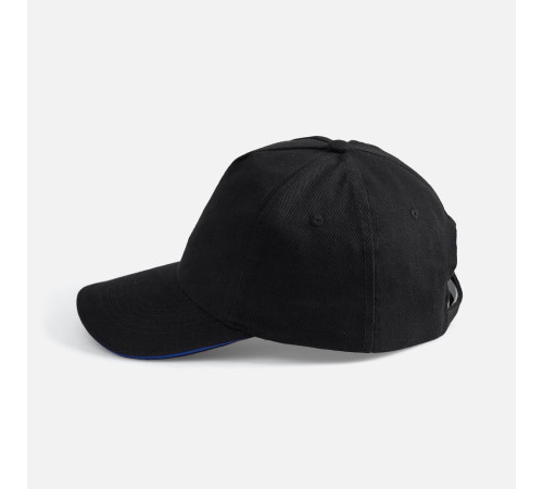 Бейсболка Long Beach, черная с ярко-синим