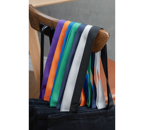 Холщовая сумка BrighTone, черная с красными ручками