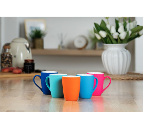 Кружка Good Morning с покрытием софт-тач, ver.2, бирюзовая