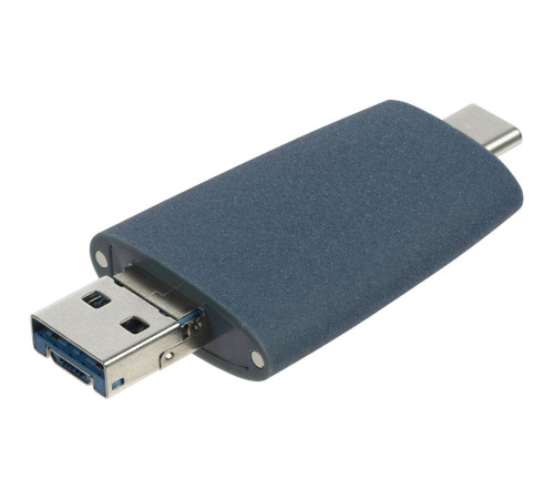 Флешка Pebble Universal, USB 3.0, серо-синяя, 32 Гб