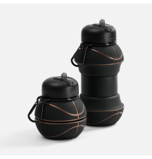 Складная бутылка для воды Basketball Flex, черная