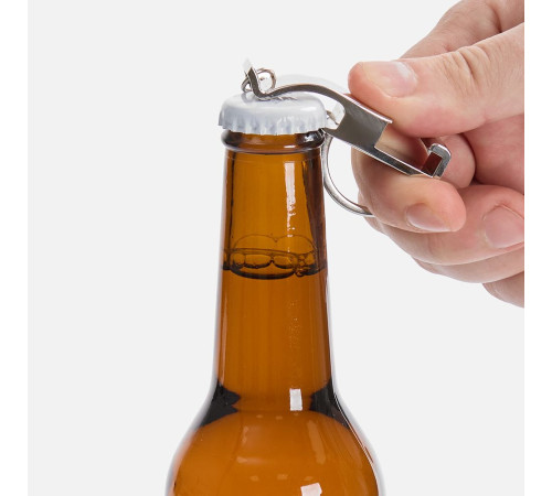 Брелок-подставка с открывалкой Virke, серебристый