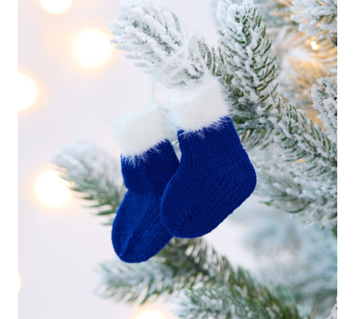 Подвеска на елку «Вьюжка», носочки, синяя