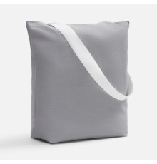 Шопер B5, серый с широкими белыми ручками