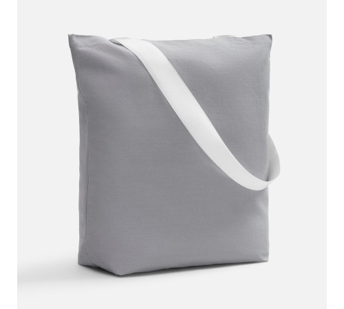 Шопер B5, серый с широкими белыми ручками