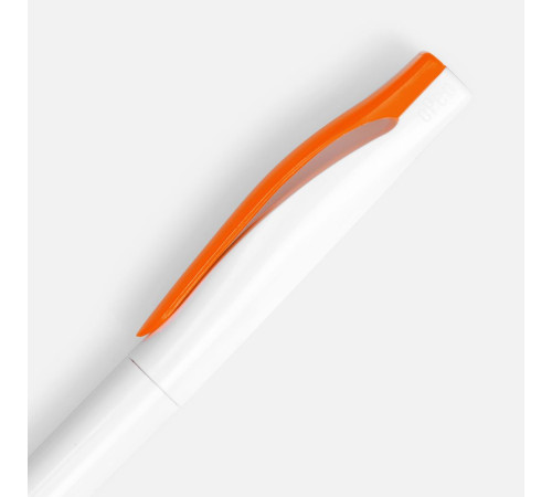 Ручка шариковая Pin, белая с оранжевым