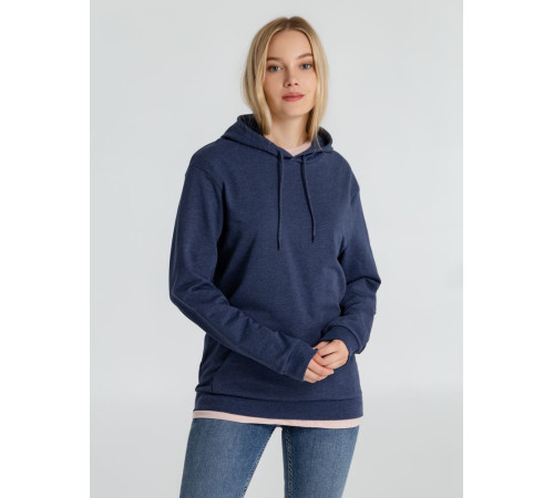 Толстовка с капюшоном унисекс Hoodie, синий меланж