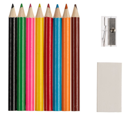 Набор Hobby с цветными карандашами, ластиком и точилкой, белый