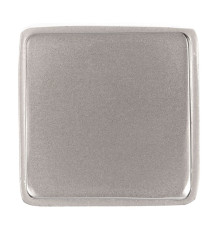 Квадратный шильдик на резинку Epoxi, матовый серебристый