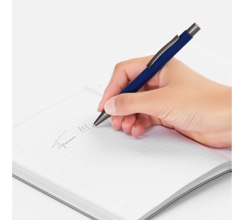 Ручка шариковая Atento Soft Touch, темно-синяя