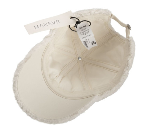 Бейсболка Oblako, утепленная, молочно-белая