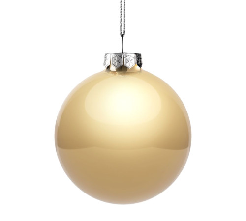 Елочный шар Finery Gloss, 10 см, глянцевый золотистый