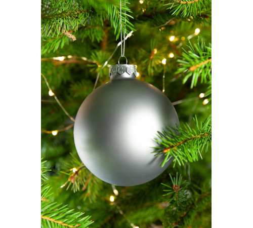 Елочный шар Finery Matt, 10 см, матовый серебристый