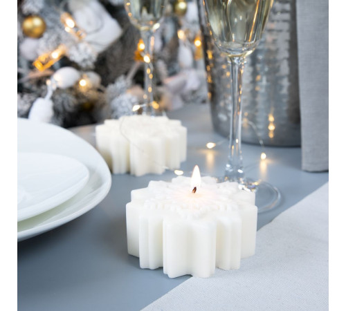 Свеча Snowflame 1, белая, 8 см