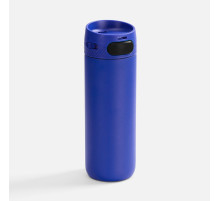 Термостакан X1 с цветной кнопкой, синий с черным