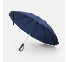 Зонт обратного сложения inLoop с ручкой-карабином, темно-синий