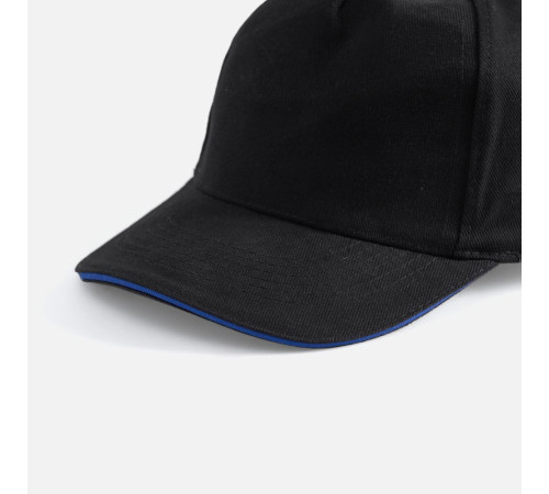 Бейсболка Long Beach, черная с ярко-синим