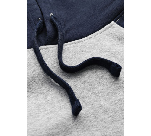 Толстовка унисекс Seattle, серый меланж с темно-синим