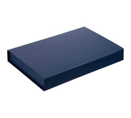 Коробка Silk с ложементом под ежедневник 15х21 см и ручку, ver.2, темно-синяя