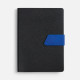 Ежедневник Boom, недатированный, черный с ярко-синий