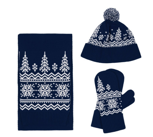 Варежки Elnik, синие с молочно-белым