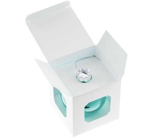 Елочный шар Finery Gloss, 8 см, глянцевый бирюзовый