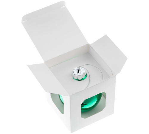 Елочный шар Finery Gloss, 8 см, глянцевый зеленый