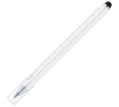 Вечный карандаш Quarta со стилусом и уровнем, белый