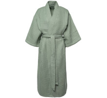 Халат вафельный женский Boho Kimono, зеленая мята