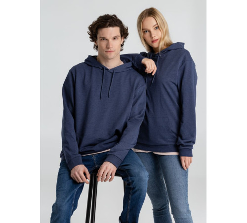 Толстовка с капюшоном унисекс Hoodie, синий меланж