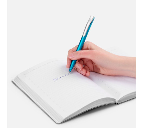 Ручка шариковая Pin Silver, голубой металлик