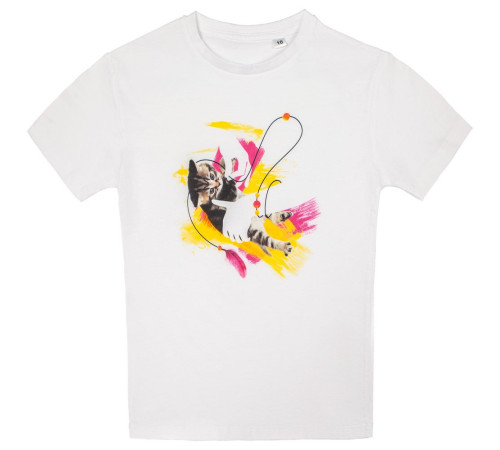 Футболка детская «Обними кота», белая